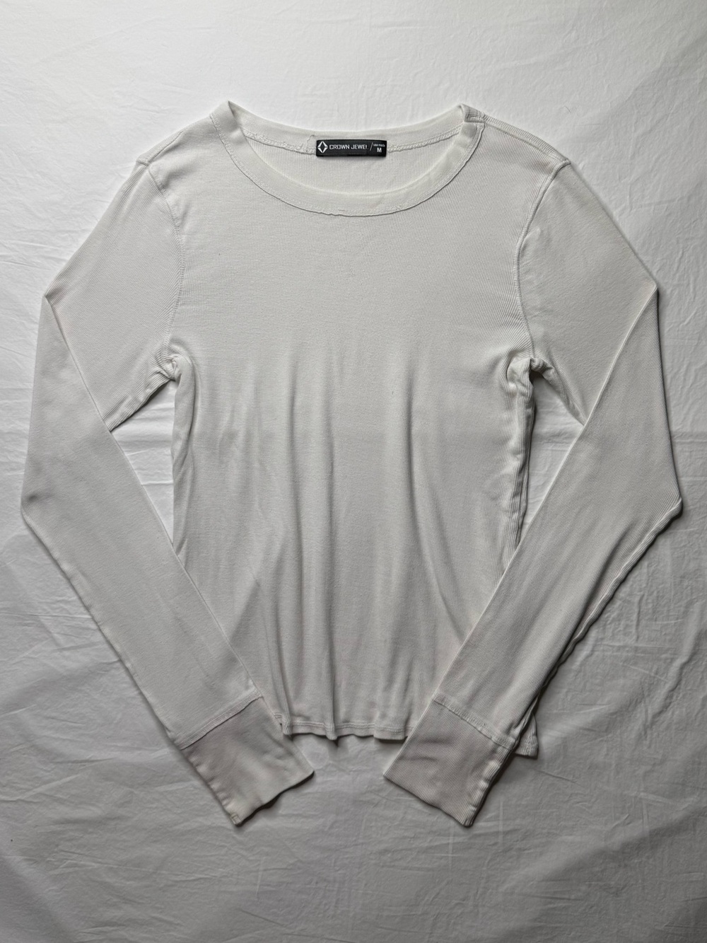 Crown Jewel - Classic Lightweight Long Sleeve Top - White